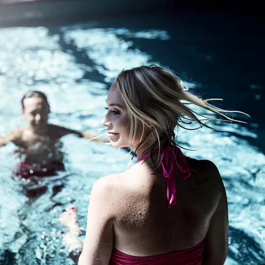 By the pool